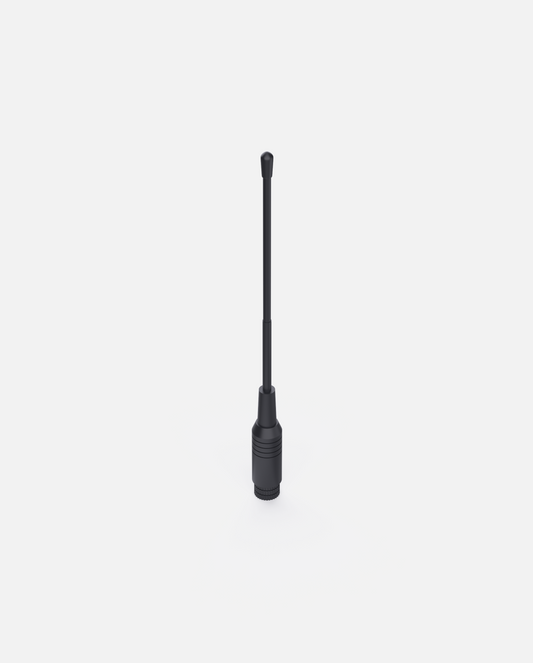 Black HaLow antenna for Rover Y Series, slim design with ribbed base, front view on white background
